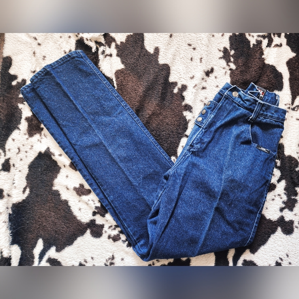 "OZARK" WOMEN'S 80S/90'S ROCKIES WESTERN STRAIGHT LEG JEANS- BLUE